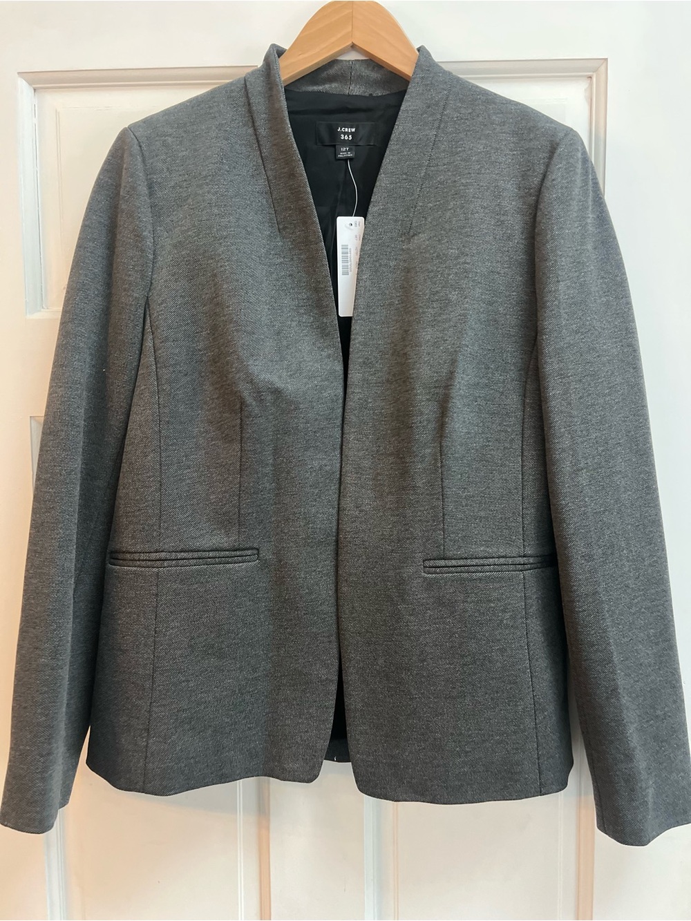 J. Crew Gray Open Front Blazer